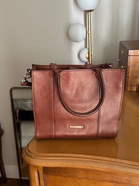 Rebecca Minkoff Copper Brown Leather Crossbody Mini-Tote